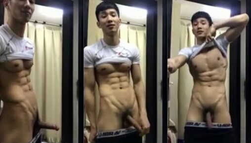 คนหล่อชักว่าวท่าไหนก็หล่อ ทำไงได้คนมันเงี่ยน หนุ่มตี๋หุ่นซิกแพค กล้ามแน่นงานดี เสียวควยน้ำแตกโชว์