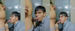 แมวหนวดอมควยหมูอ้วนในห้องน้ำเสียวจัด น้ำเยอะแตกทะลักไม่หยุดใส่เต็มปาก