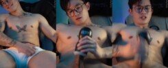 หนุ่มฟิตเนส นักกล้าม นายแบบ influencerคนดัง เว่ยเฉา  อารมณ์ดีโชว์ใช้กระบอกชักว่าวกับควยเขา ชักจนน้ำแตกเสียวมาก
